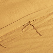Ties Detail of Mustard Linen Duvet Cover - Linenshed