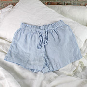 Soft Washed Linen Shorts Icy Blue
