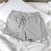 Soft Washed Linen Shorts Stone Gray