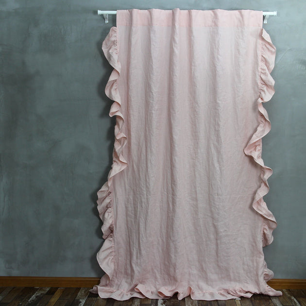 Linen Ruffles Color Affordable Linen Ruffles Curtains Online | Drop, Skirt & Waterfall ...