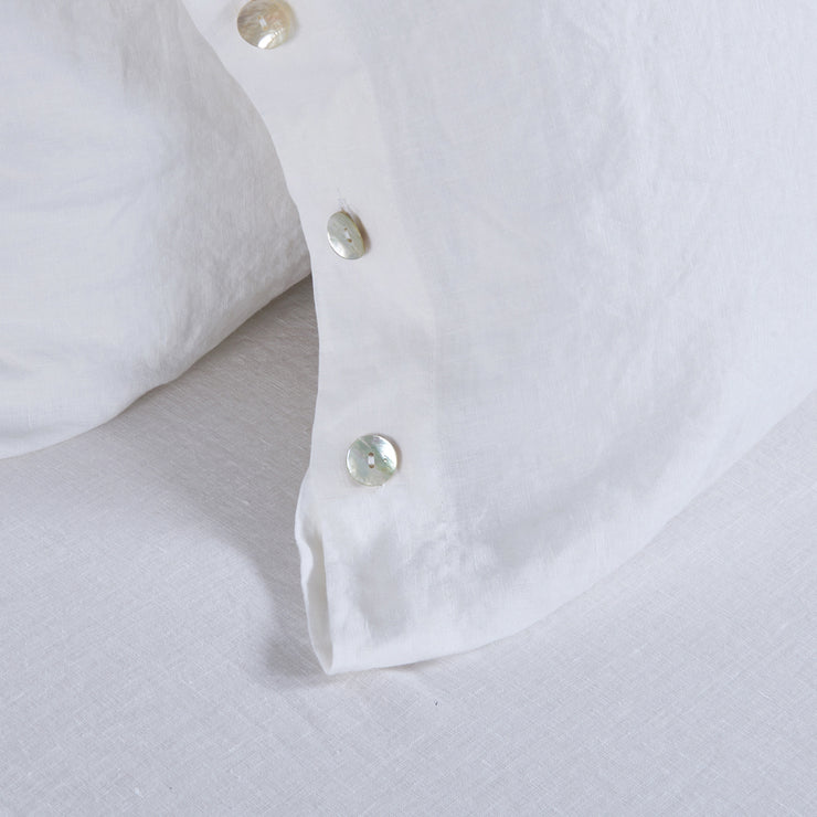 Close Up Side Button Linen Pillowcases - Linenshed