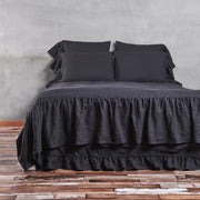 Black Skirt Ruffle Linen Duvet Cover - Linenshed