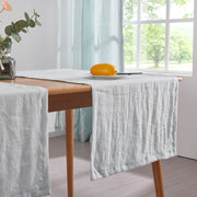Icy Blue Linen Table Runner - Linenshed