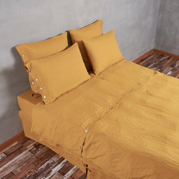 Linen Shell Button Back Shell Top Buttoned Linen Duvet Cover 100% Pure Linen Duvet Covers Shel