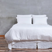 Front Side Top Buttoned Linen Duvet Cover Optic White - Linenshed