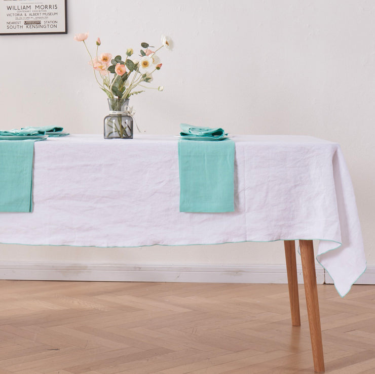 Linen Bourdon Edge Tablecloth (rect. custom size)
