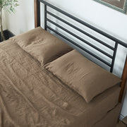 Set of 2 Coffee Linen Pillowcases - Linenshed USA