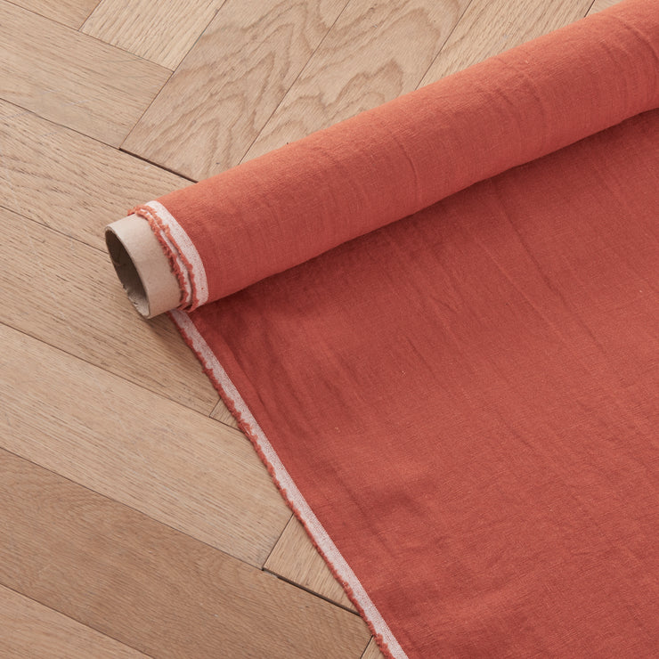 Coral Linen Fabric By Yarn - Linenshed