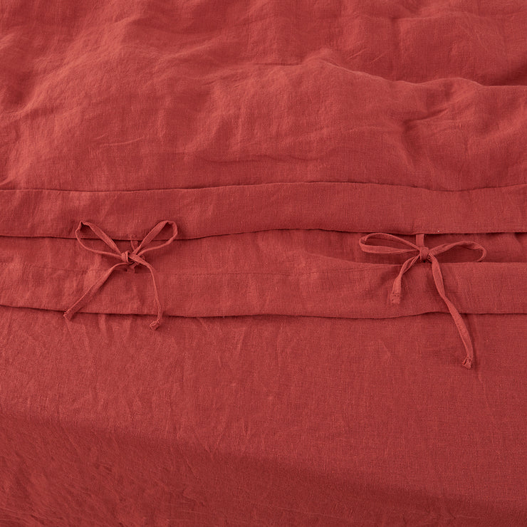 Ties Detail of Linen Duvet Cover - Linenshed