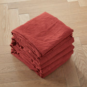 Red Linen Sheets Set - Linenshed